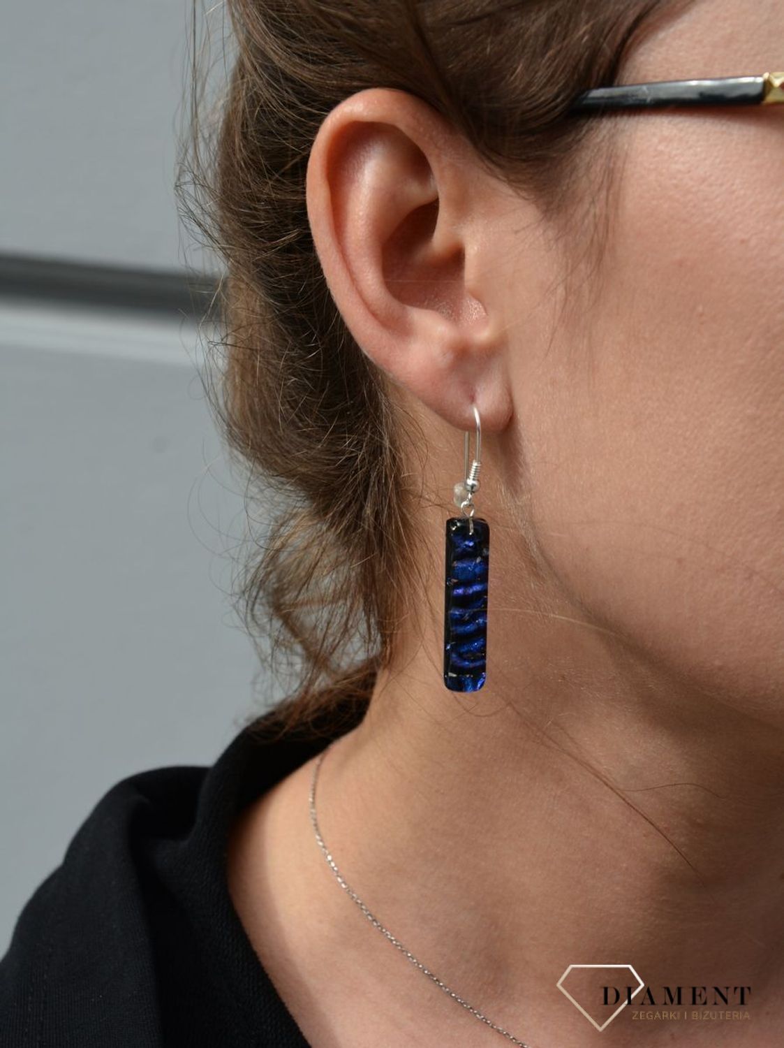 Kolczyki szkło weneckie odcień granatu Murano 10.jpg